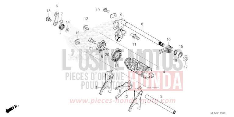 SCHALTTROMMEL (1) von Africa Twin Mechanik MAT BALLISTIC BLACK METALLIC (NHA86) von 2024